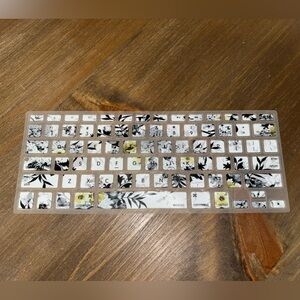 Amazon Floral Keyboard Cover - Black, White, Gold